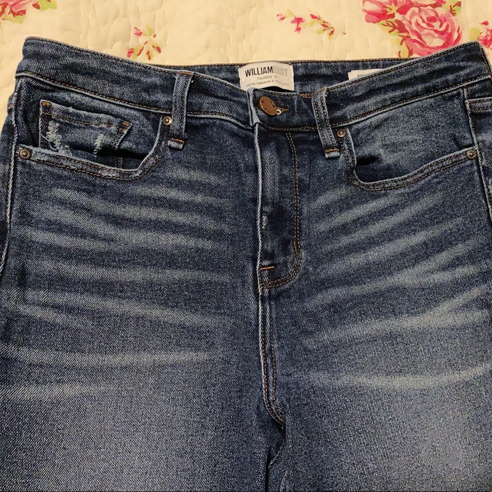 William Rast distressed high rise skinny jeans; size 30; 26.5” inseam